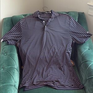 Ralph Lauren Blue and White Striped Polo Shirt